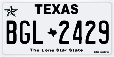 TX license plate BGL2429