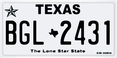 TX license plate BGL2431