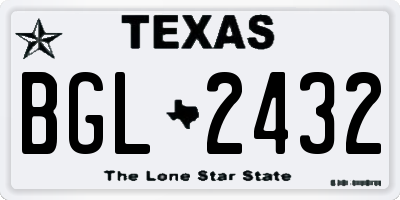 TX license plate BGL2432
