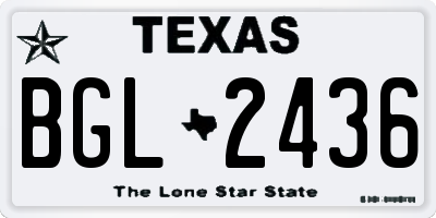 TX license plate BGL2436