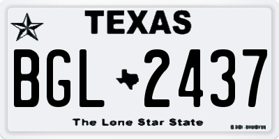TX license plate BGL2437