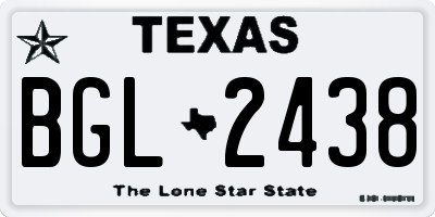 TX license plate BGL2438