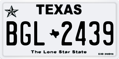 TX license plate BGL2439