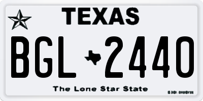 TX license plate BGL2440