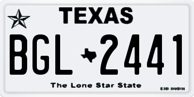 TX license plate BGL2441