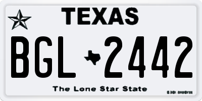 TX license plate BGL2442