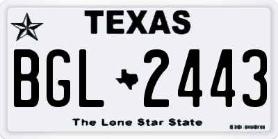 TX license plate BGL2443