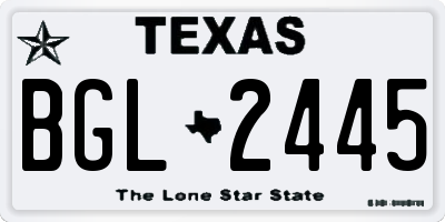 TX license plate BGL2445