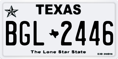 TX license plate BGL2446