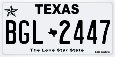 TX license plate BGL2447