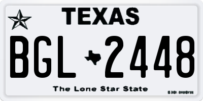 TX license plate BGL2448