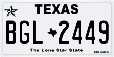 TX license plate BGL2449