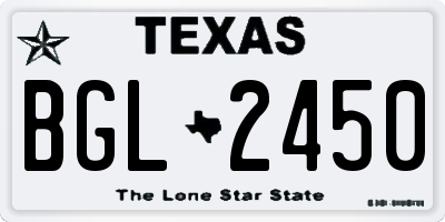 TX license plate BGL2450