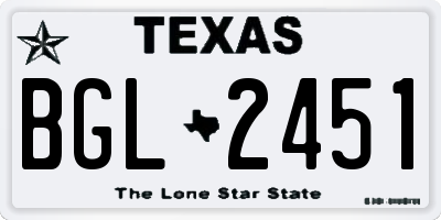TX license plate BGL2451