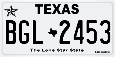 TX license plate BGL2453