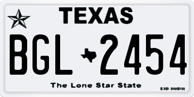 TX license plate BGL2454