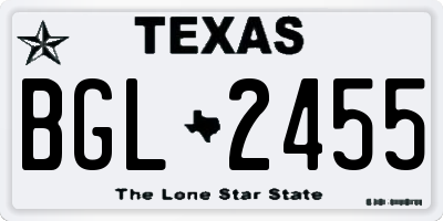 TX license plate BGL2455