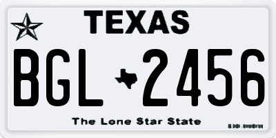 TX license plate BGL2456