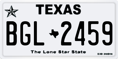 TX license plate BGL2459