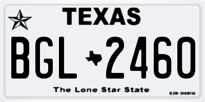 TX license plate BGL2460
