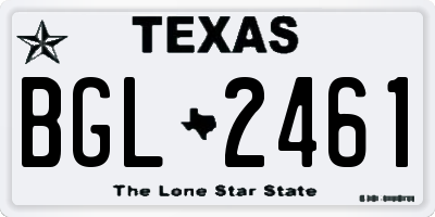 TX license plate BGL2461