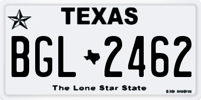 TX license plate BGL2462
