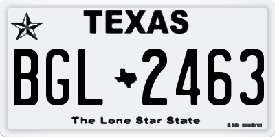 TX license plate BGL2463