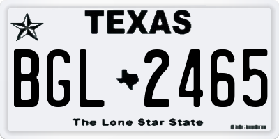 TX license plate BGL2465