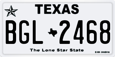 TX license plate BGL2468
