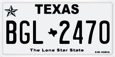 TX license plate BGL2470