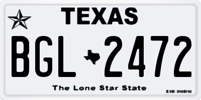 TX license plate BGL2472