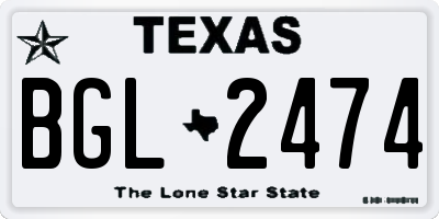 TX license plate BGL2474
