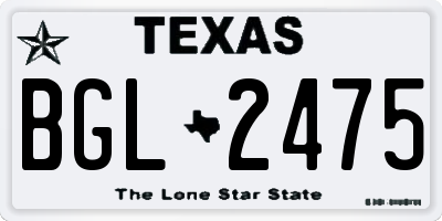 TX license plate BGL2475