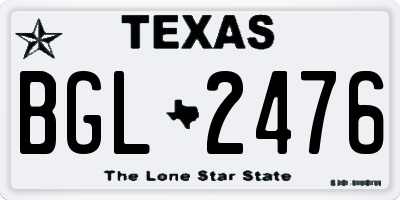 TX license plate BGL2476