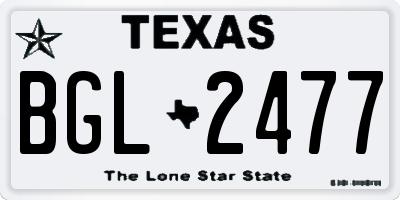 TX license plate BGL2477