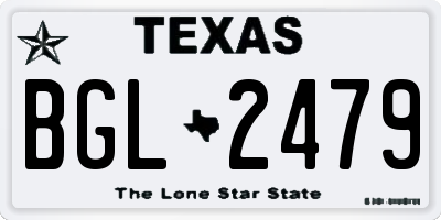 TX license plate BGL2479