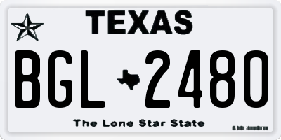 TX license plate BGL2480