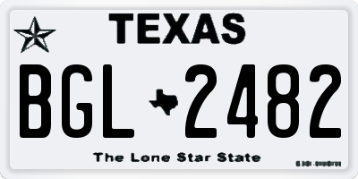 TX license plate BGL2482