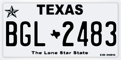 TX license plate BGL2483