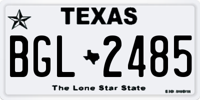 TX license plate BGL2485