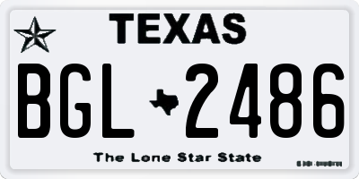 TX license plate BGL2486