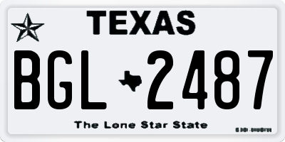 TX license plate BGL2487