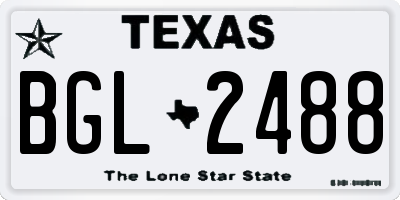 TX license plate BGL2488