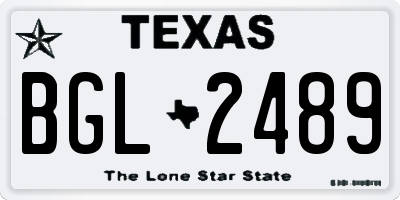 TX license plate BGL2489