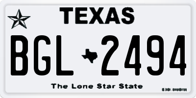 TX license plate BGL2494