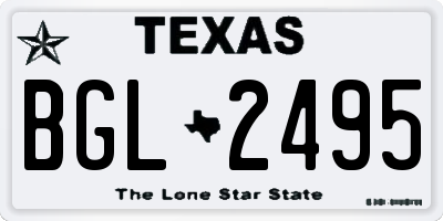 TX license plate BGL2495