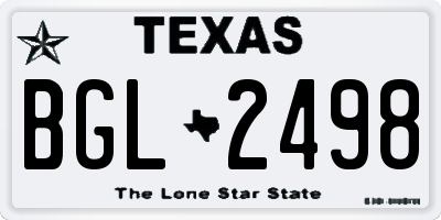 TX license plate BGL2498
