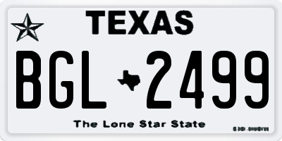 TX license plate BGL2499