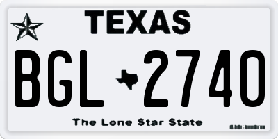 TX license plate BGL2740