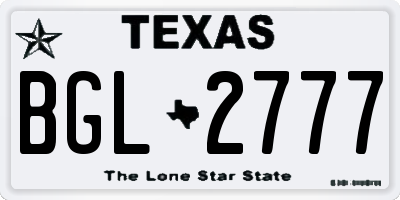 TX license plate BGL2777
